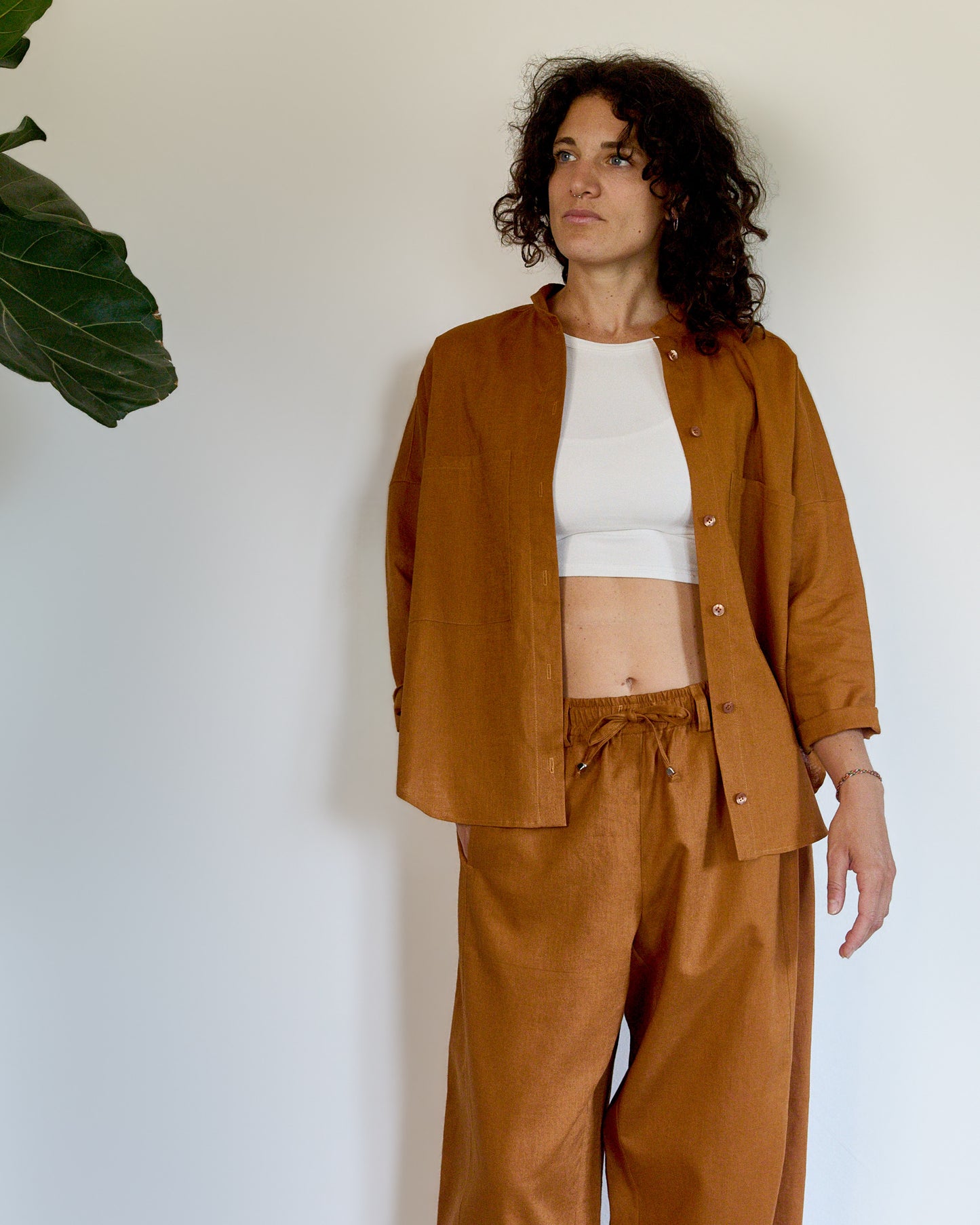 Aiga Coral Red Viscose Shirt