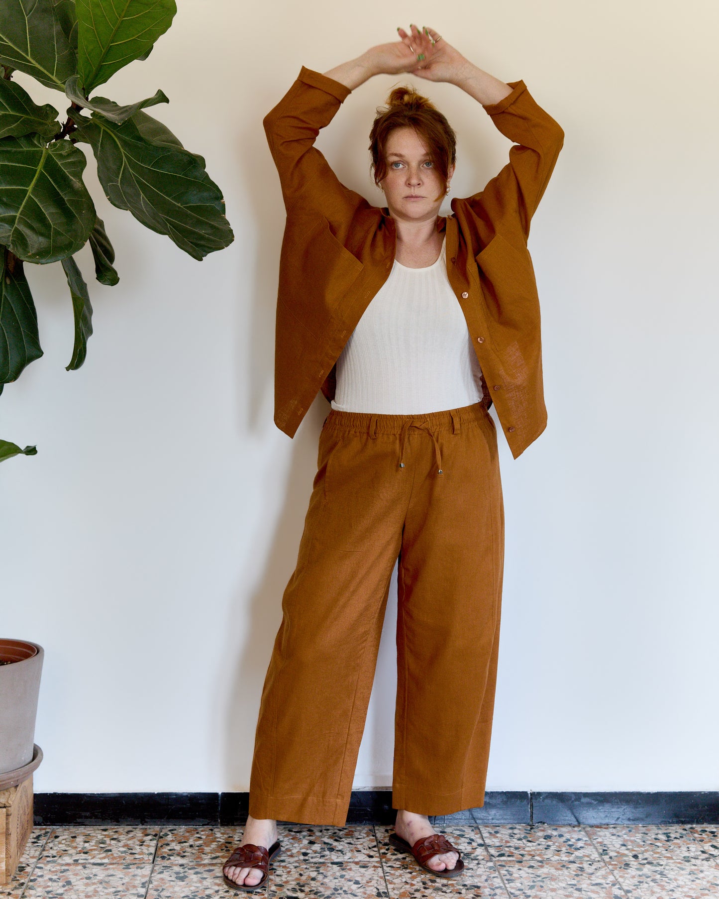 Aiga Coral Red Viscose Shirt