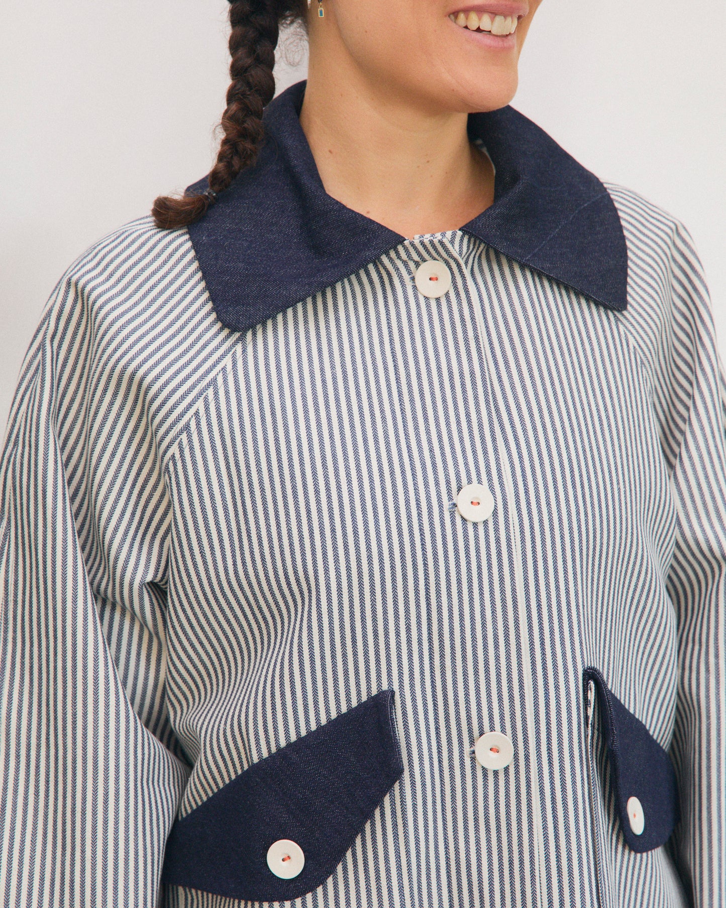 Gaia jacket lined in herringbone wool