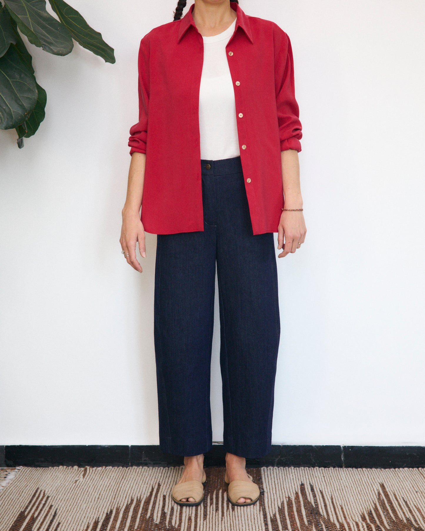 Aiga Coral Red Viscose Shirt