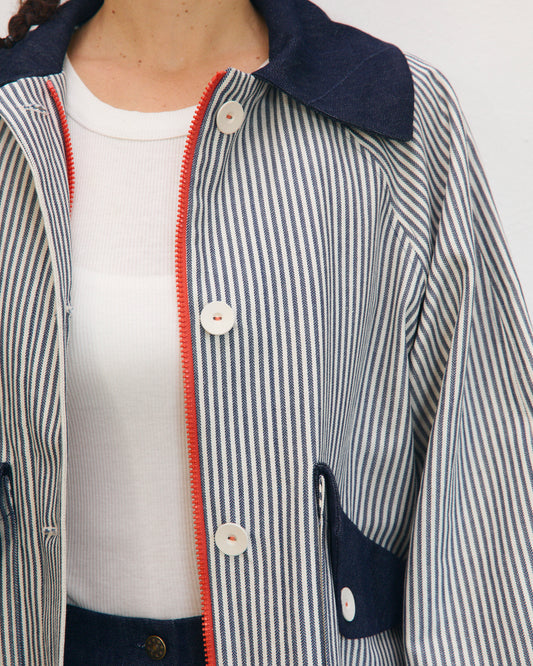 Gaia jacket lined in herringbone wool