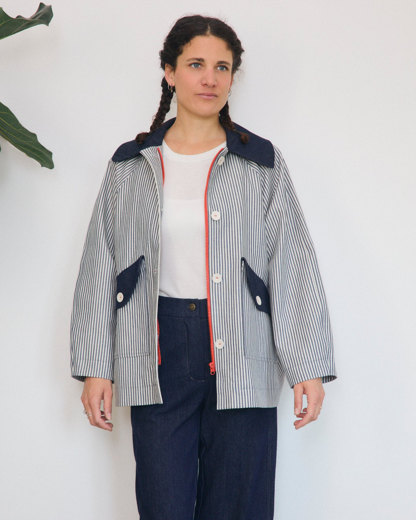 Gaia jacket lined in herringbone wool