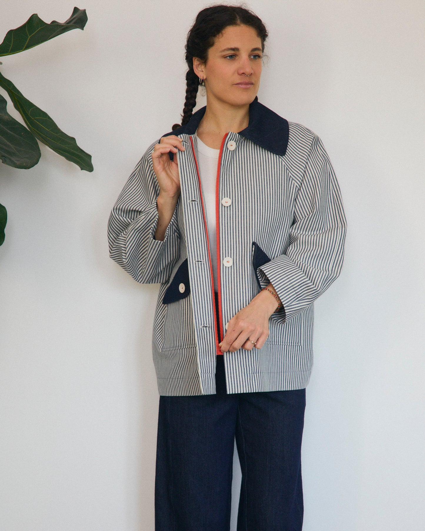 Gaia jacket lined in herringbone wool