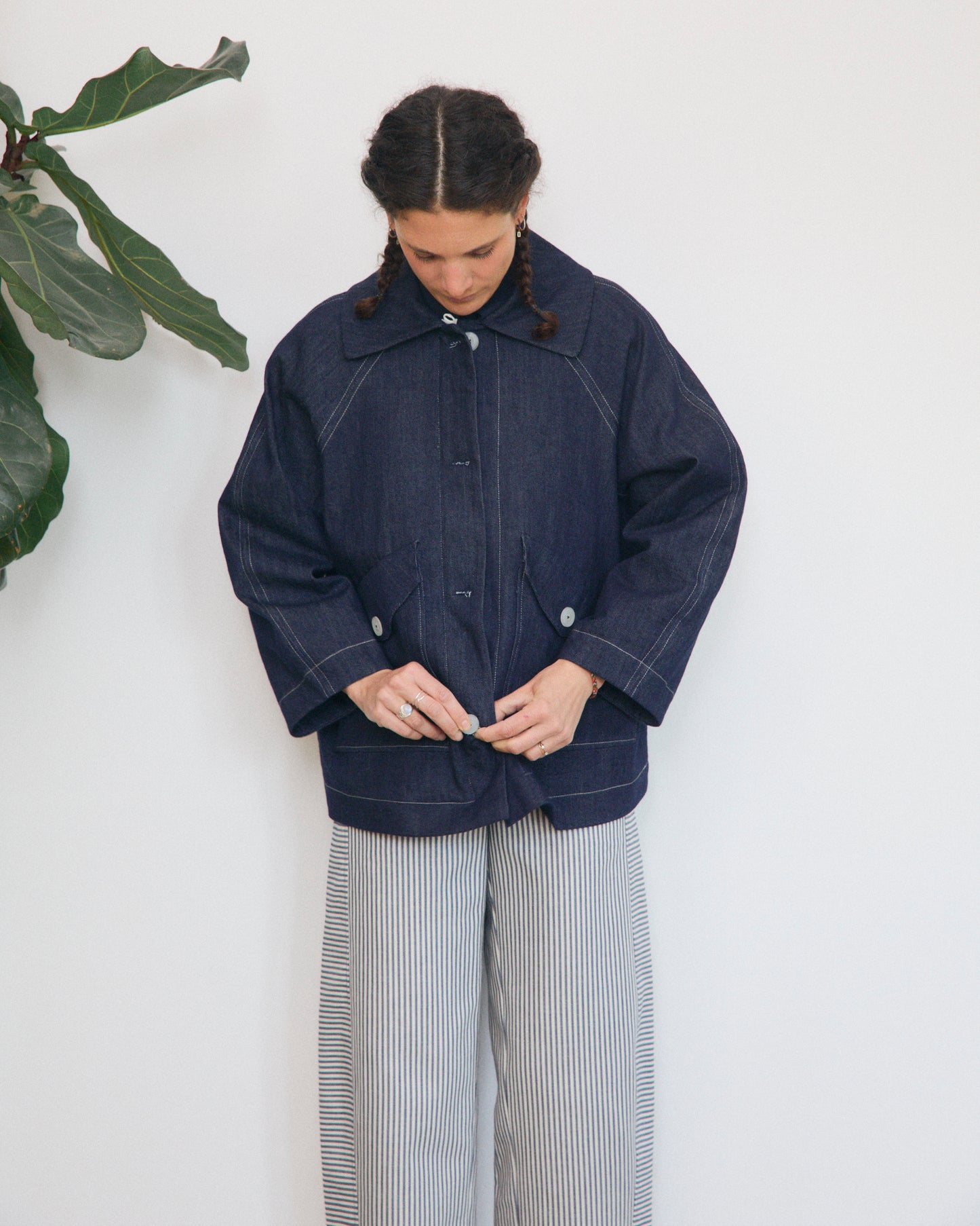 Gaia jacket lined in herringbone wool
