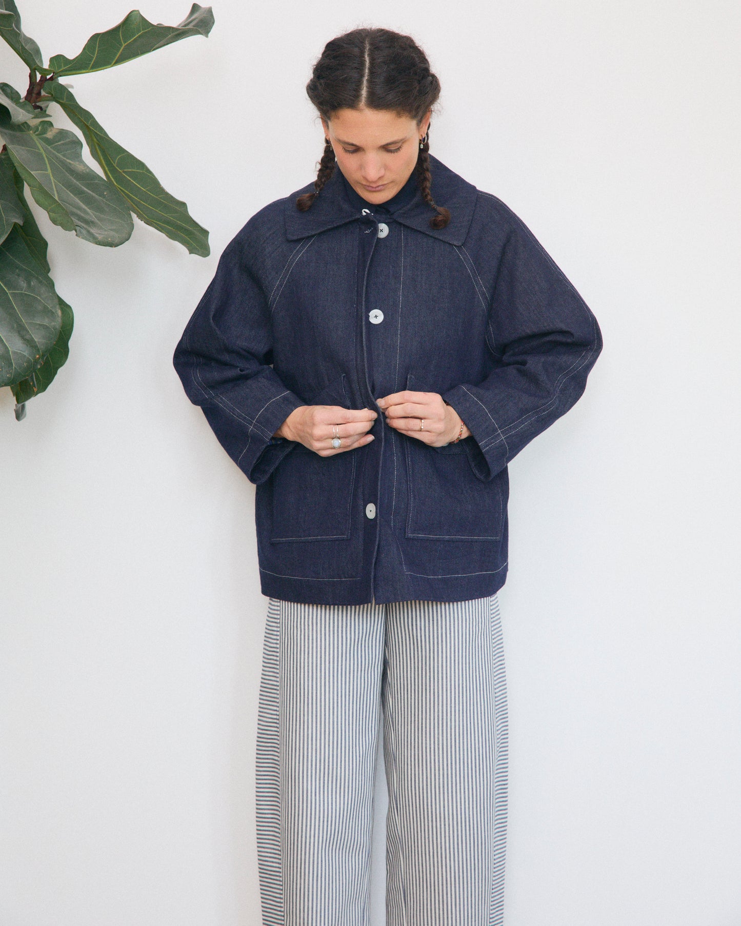 Gaia jacket lined in herringbone wool