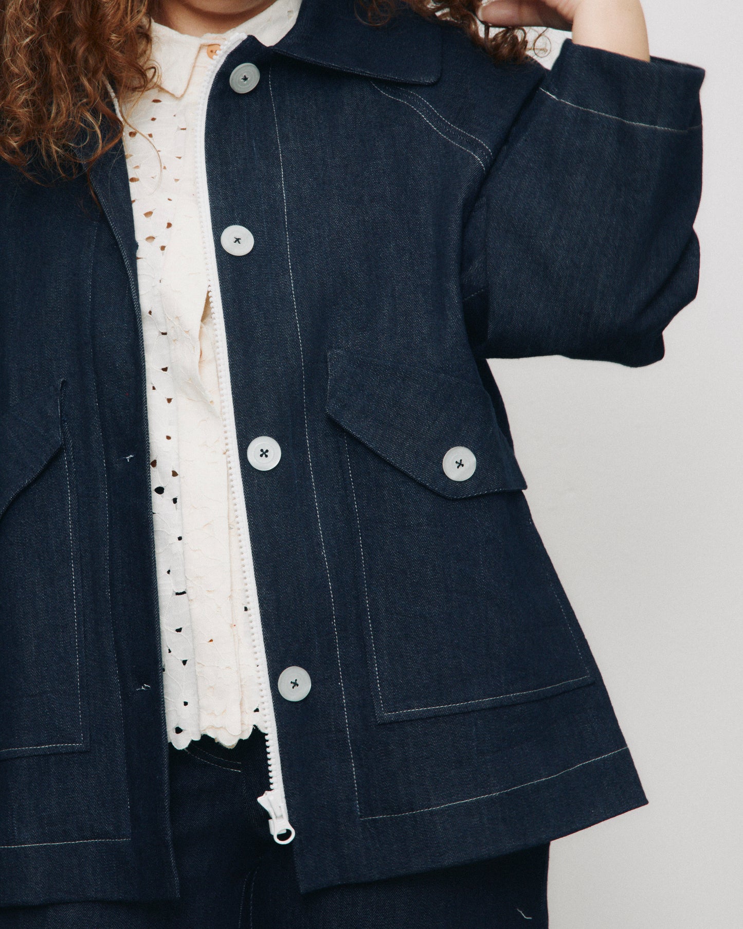 Gaia jacket lined in herringbone wool