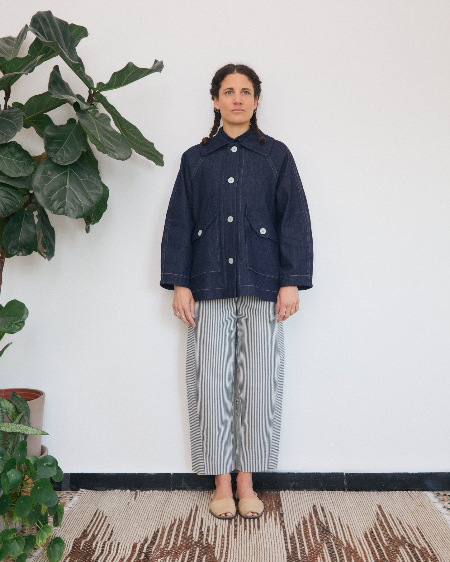 Gaia jacket lined in herringbone wool