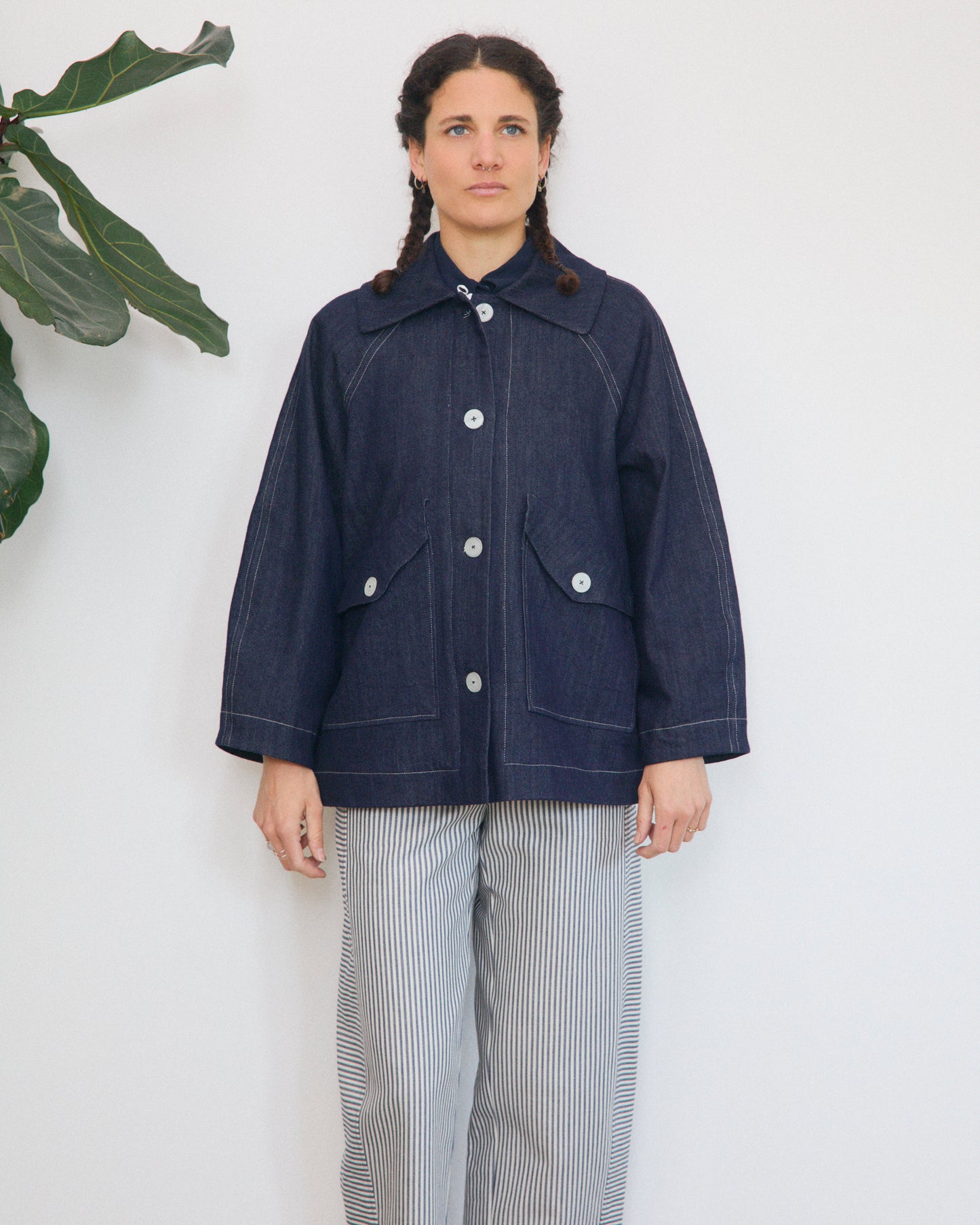 Gaia jacket lined in herringbone wool