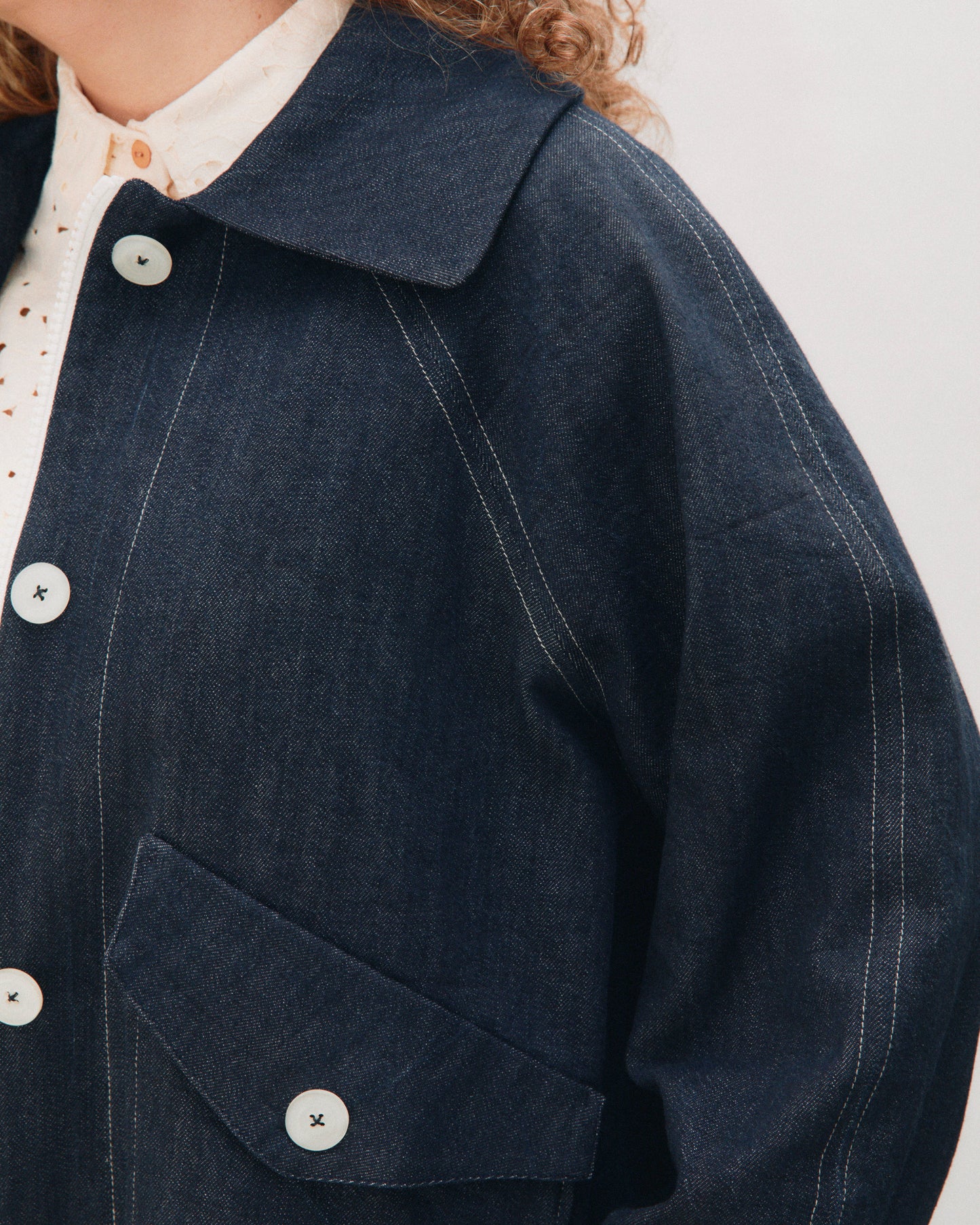 Gaia jacket lined in herringbone wool