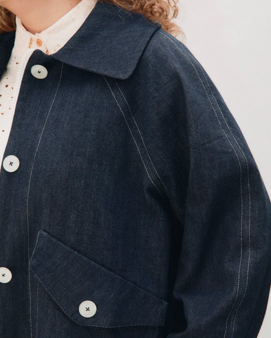 Gaia jacket lined in herringbone wool