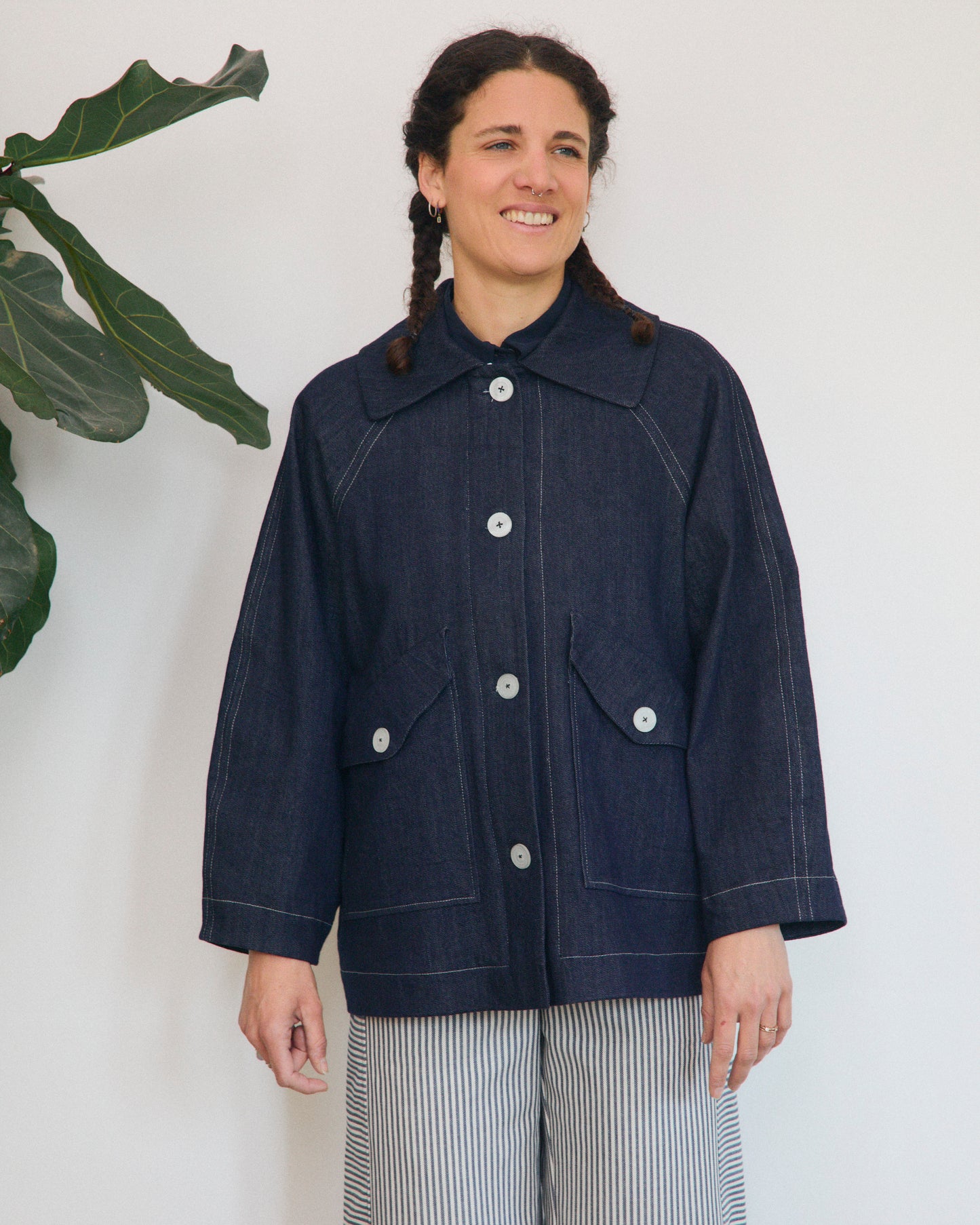 Gaia jacket lined in herringbone wool