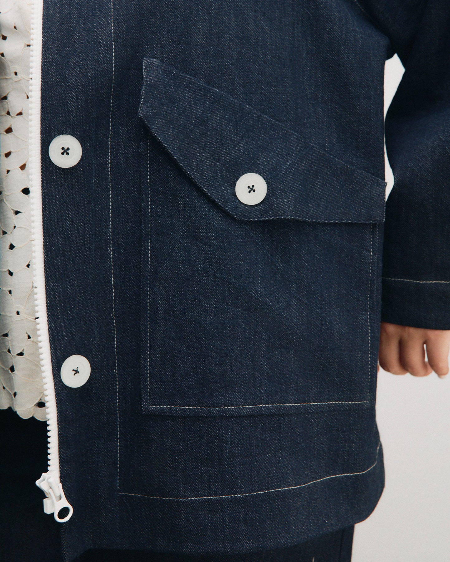 Gaia jacket lined in herringbone wool