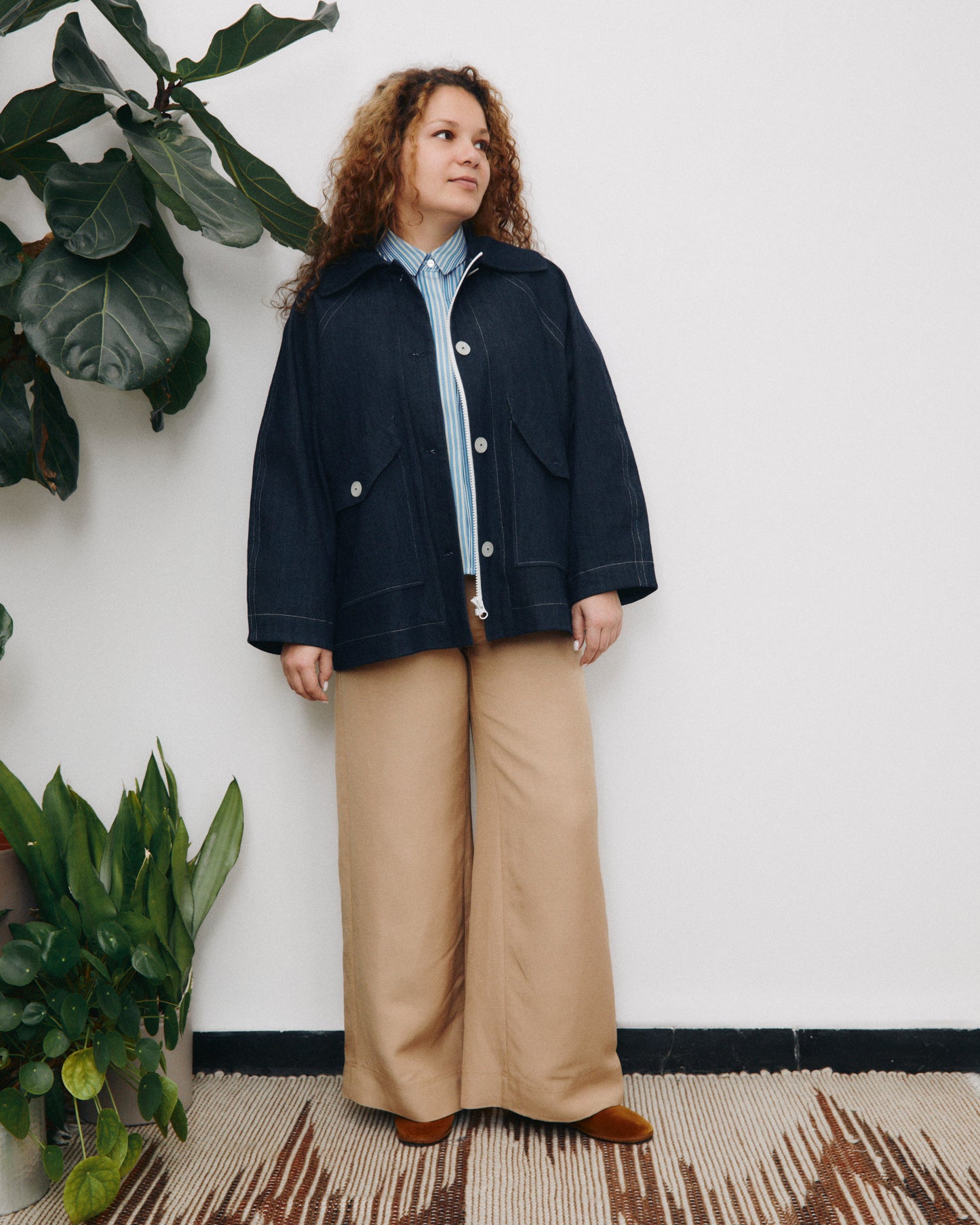 Gaia jacket lined in herringbone wool
