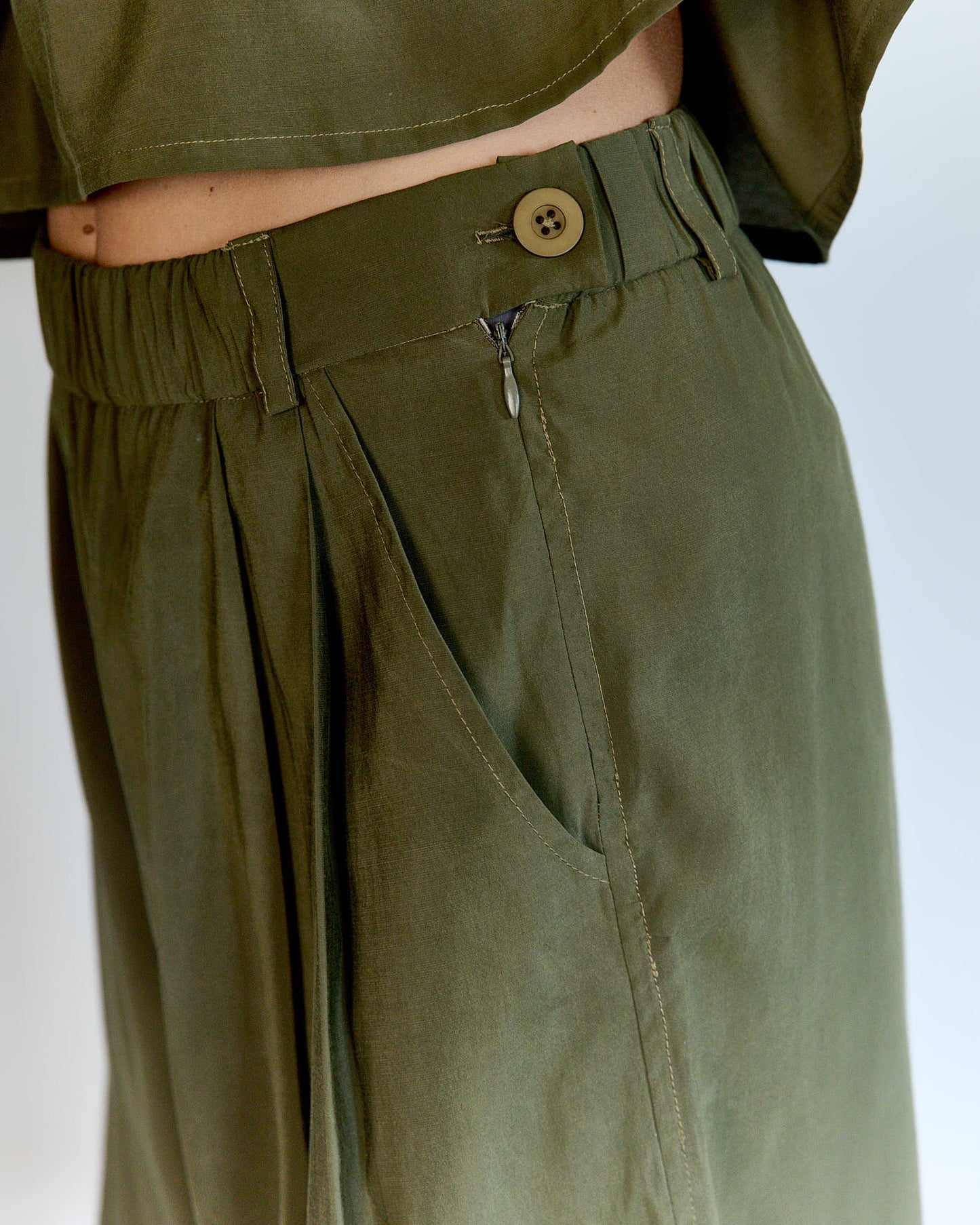 Peach Pink Viscose Shorts