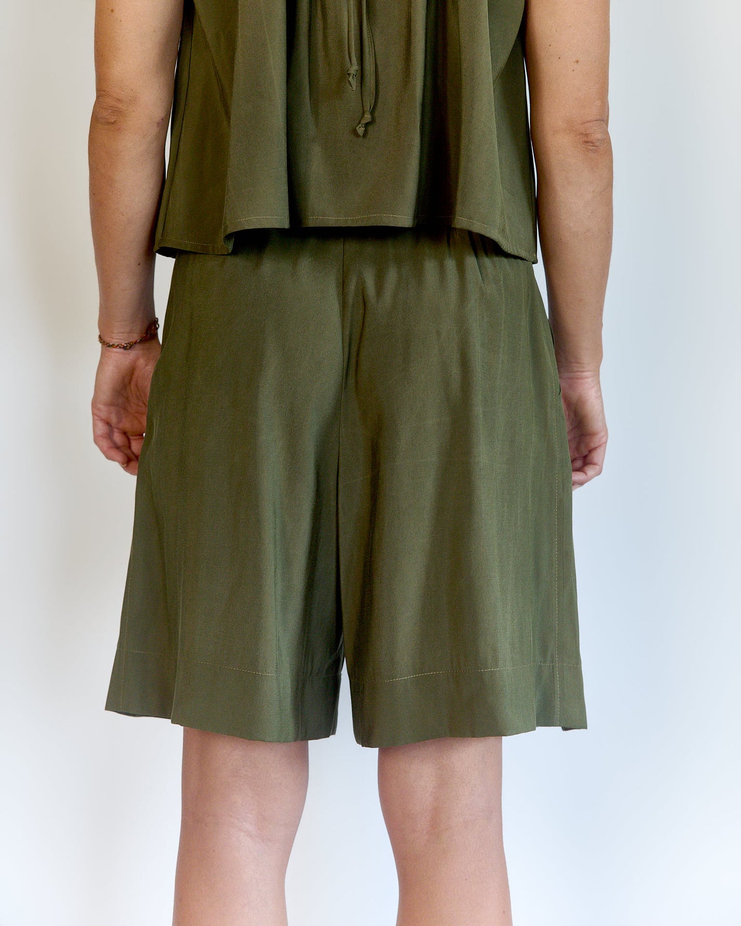 Peach Pink Viscose Shorts