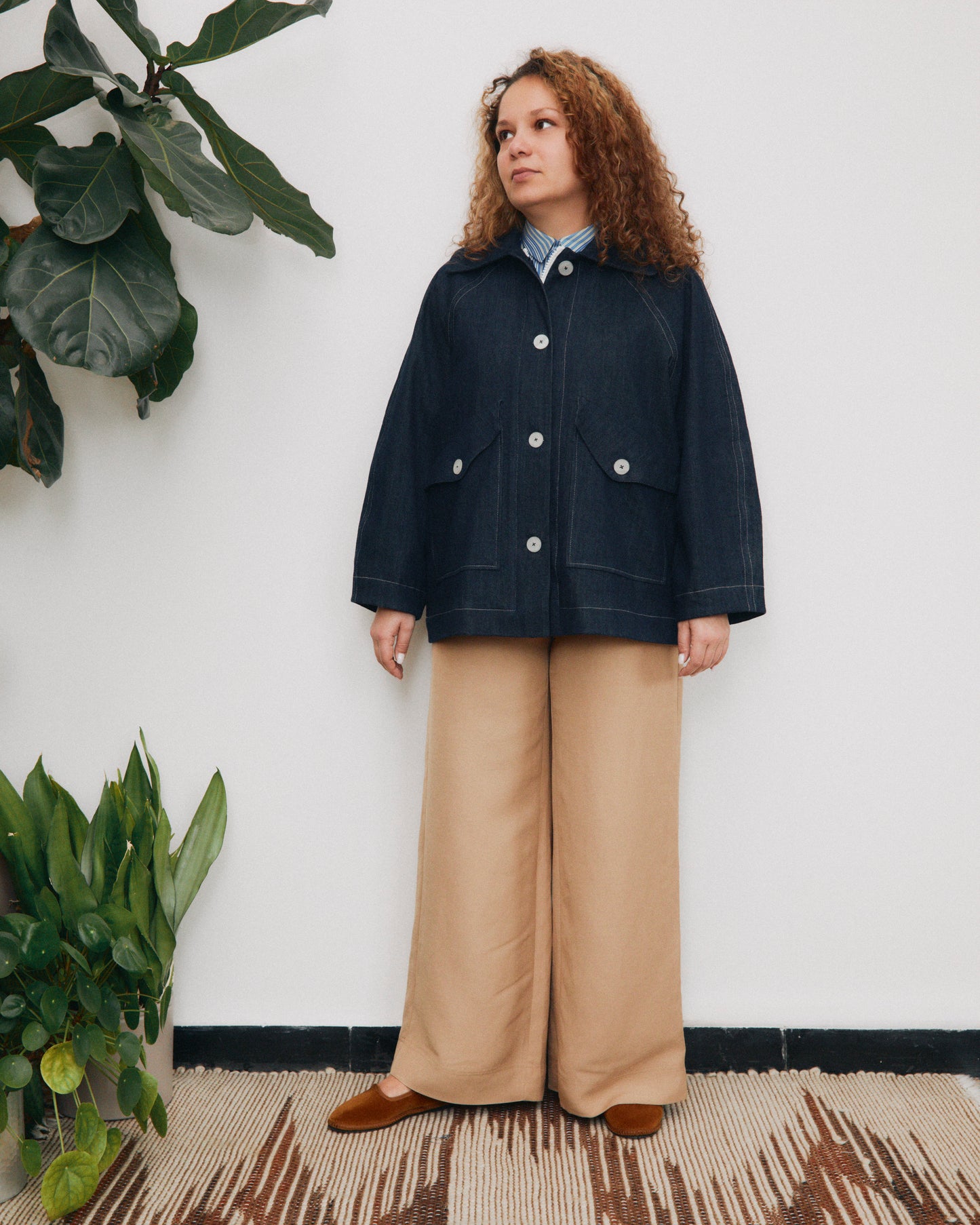 Gaia jacket lined in herringbone wool