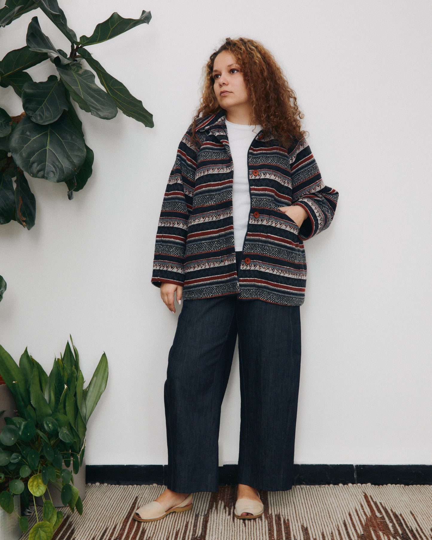 Gaia jacket lined in herringbone wool