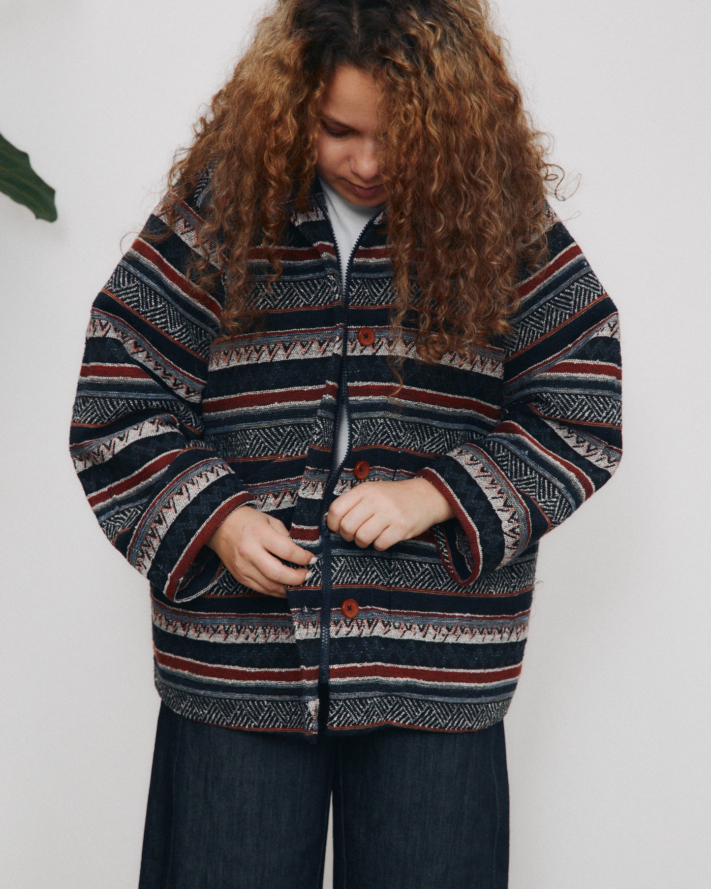 Gaia jacket lined in herringbone wool