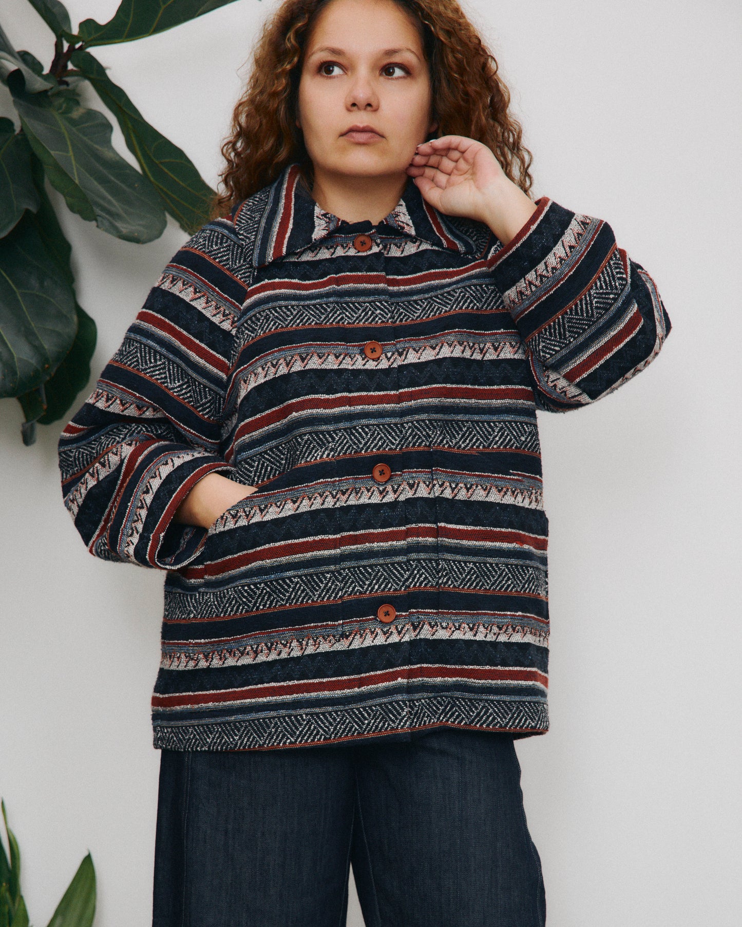 Gaia jacket lined in herringbone wool