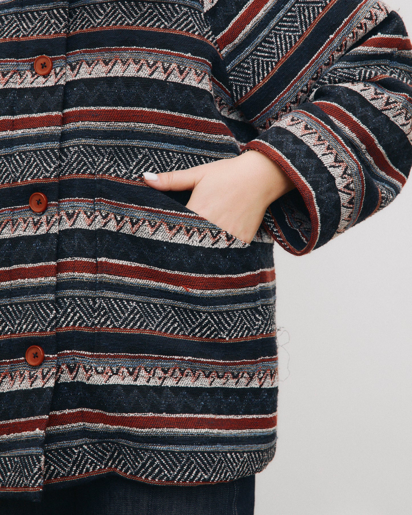 Gaia jacket lined in herringbone wool