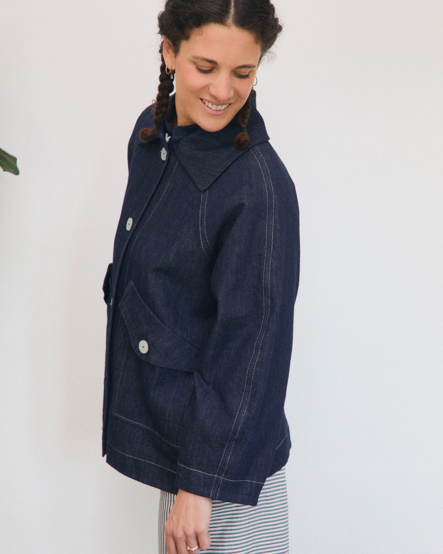 Gaia jacket lined in herringbone wool