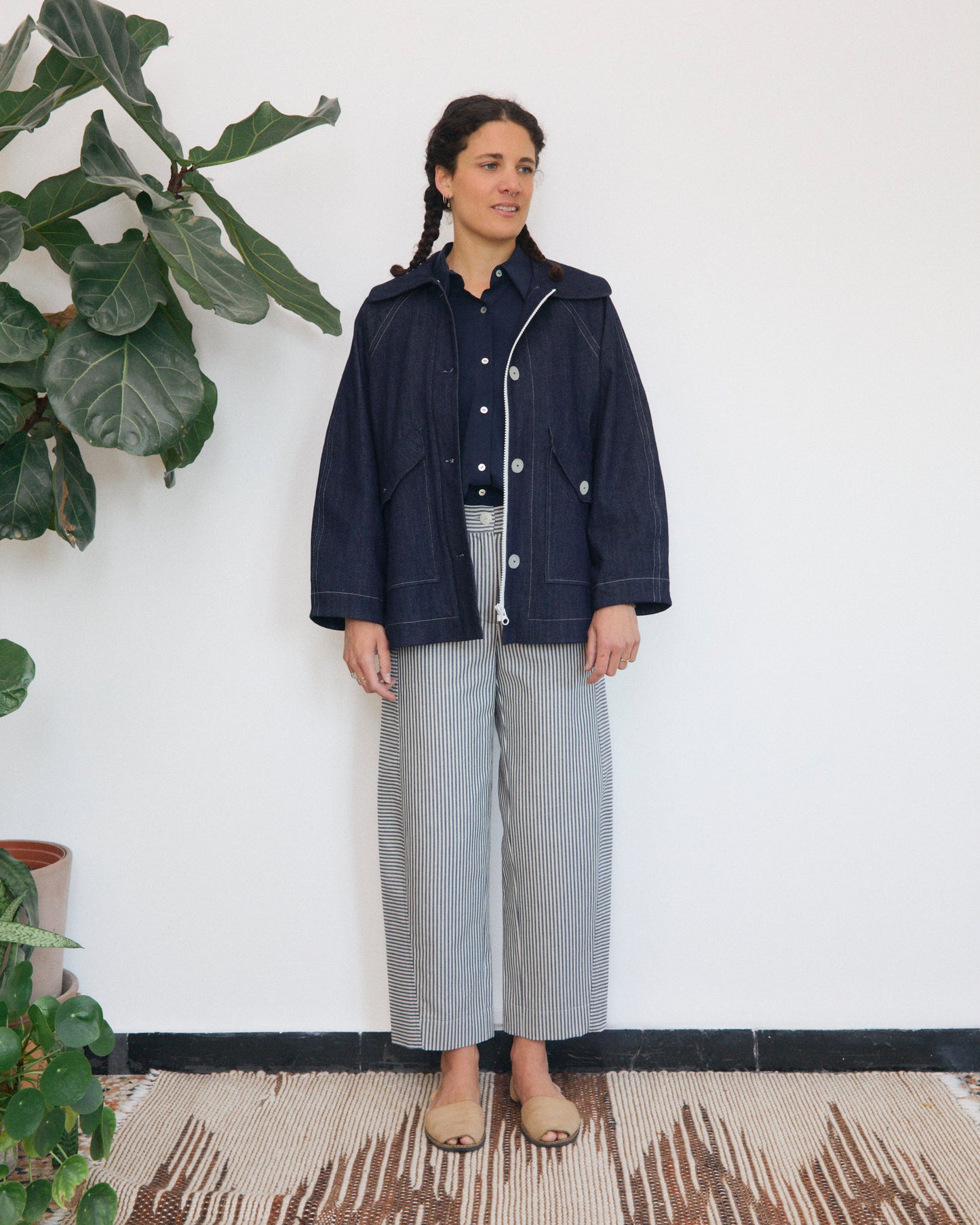 Gaia jacket lined in herringbone wool