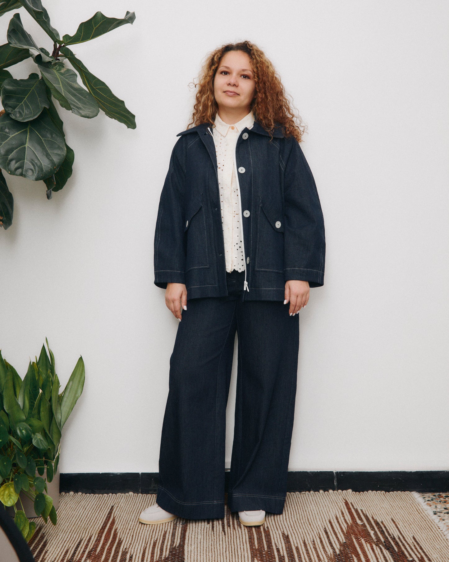 Gaia jacket lined in herringbone wool