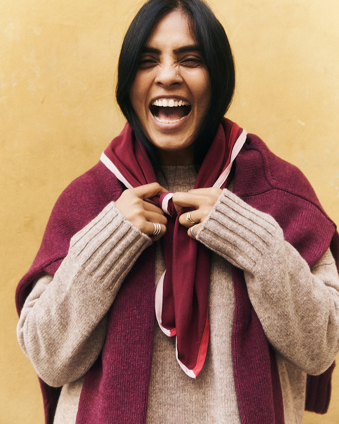 Foulard Niù in seta vintage Amarena