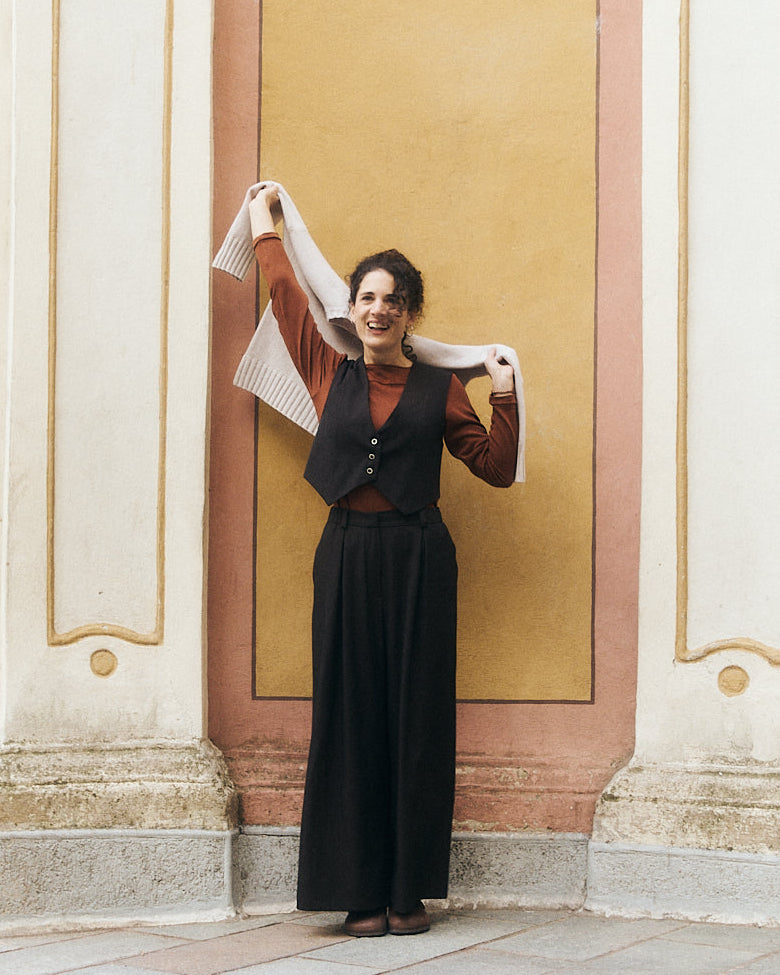 Gilet Pecìn in lana Cacao