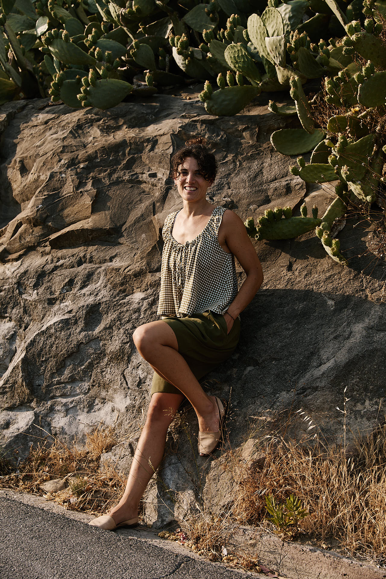 Peach Pink Viscose Shorts