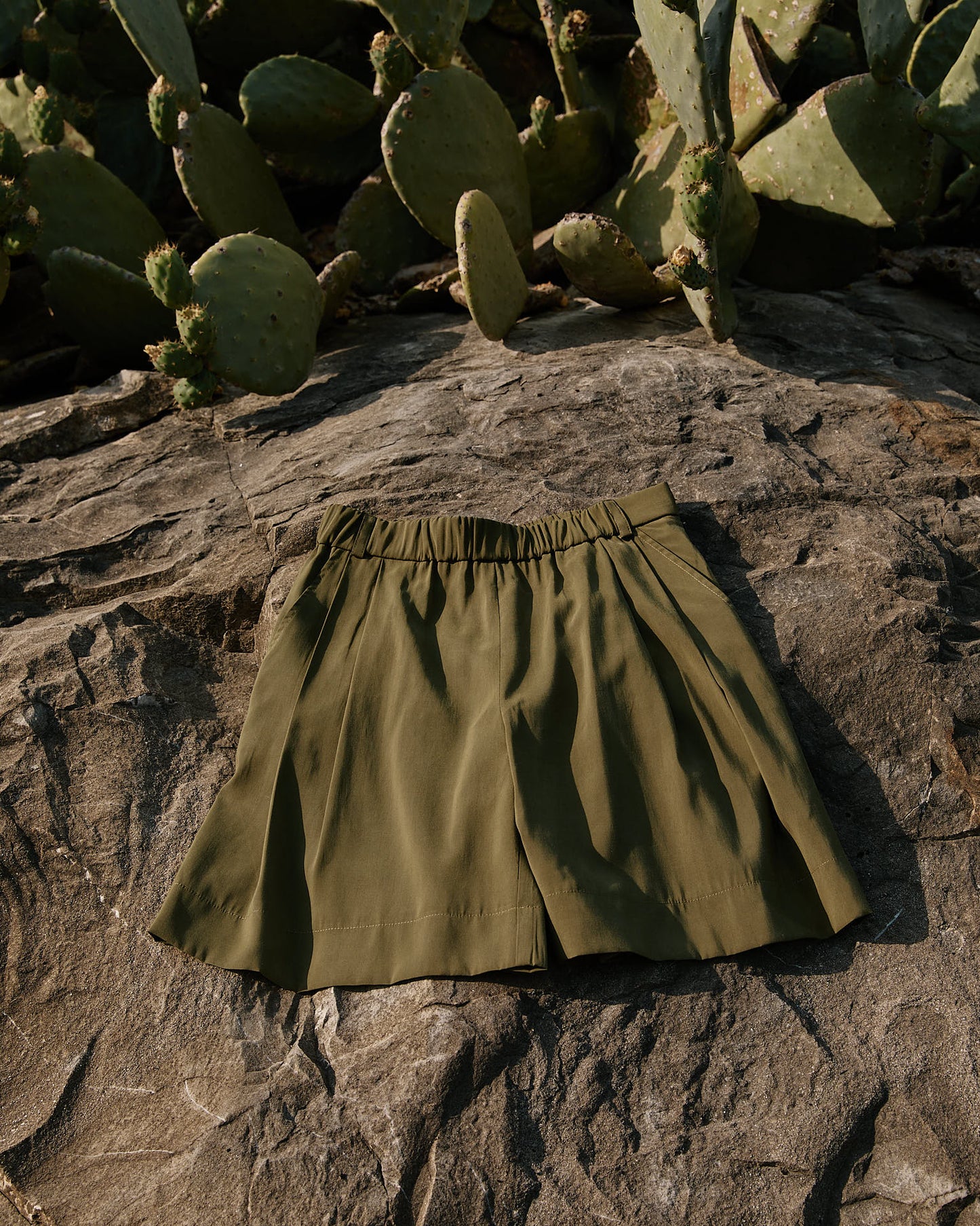 Peach Pink Viscose Shorts