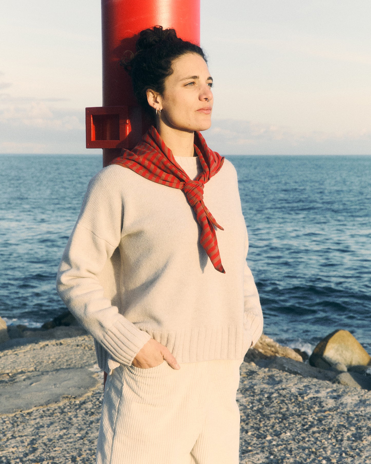 Foulard Niù in jersey a righe marinare