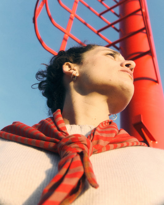Foulard Niù in jersey a righe marinare